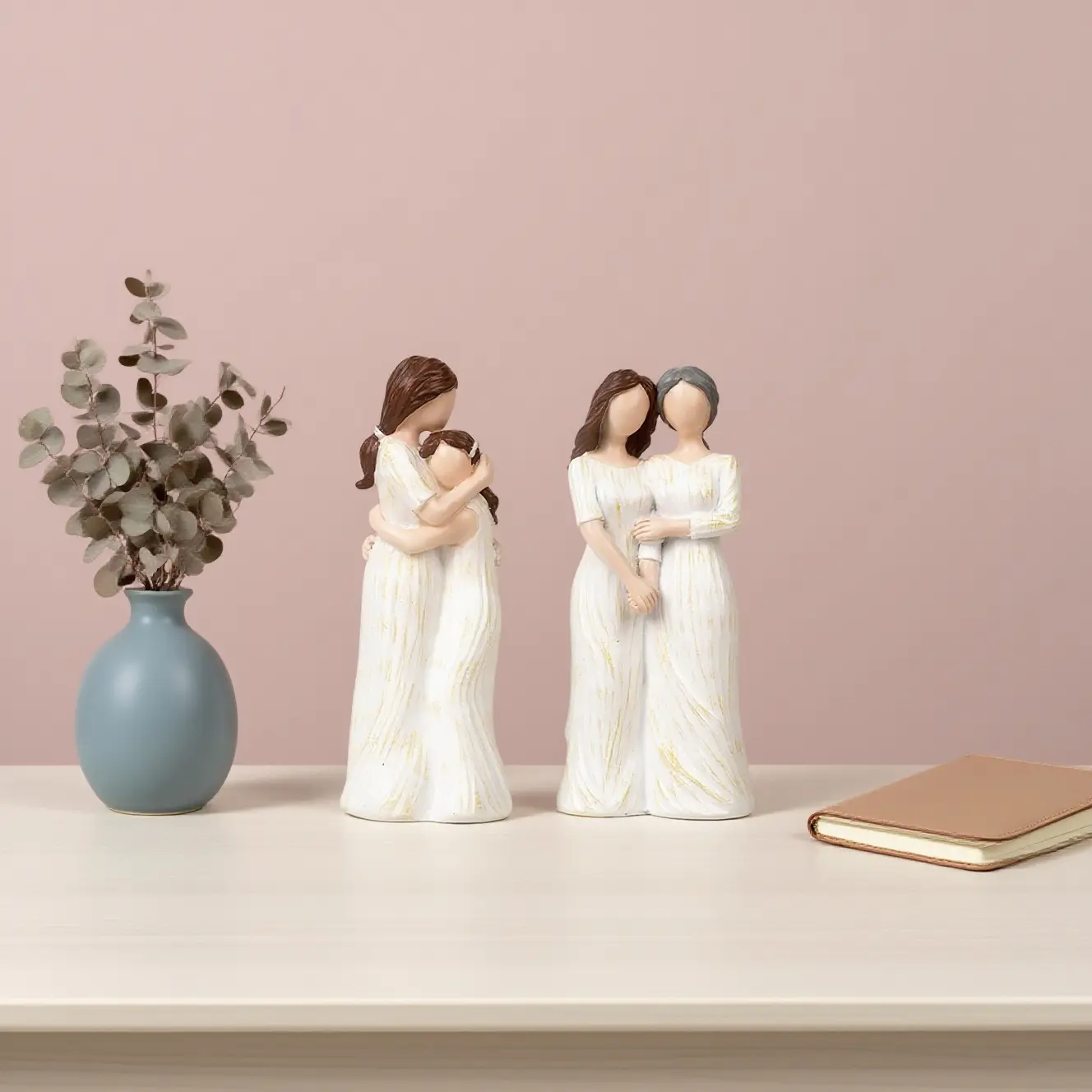 Hand-Painted Resin Craft Mother Daughter Statue, Special Gift Between Mother & Daughter, Desktop Decoration Figurine, Perfect Mother's Day Present, Home Decor Statue, Modern Home Decoration, Resin Figure, Decorative Figurine, Resin Sculptures