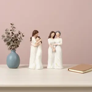 Hand-Painted Resin Craft Mother Daughter Statue, Special Gift Between Mother & Daughter, Desktop Decoration Figurine, Perfect Mother's Day Present, Home Decor Statue, Modern Home Decoration