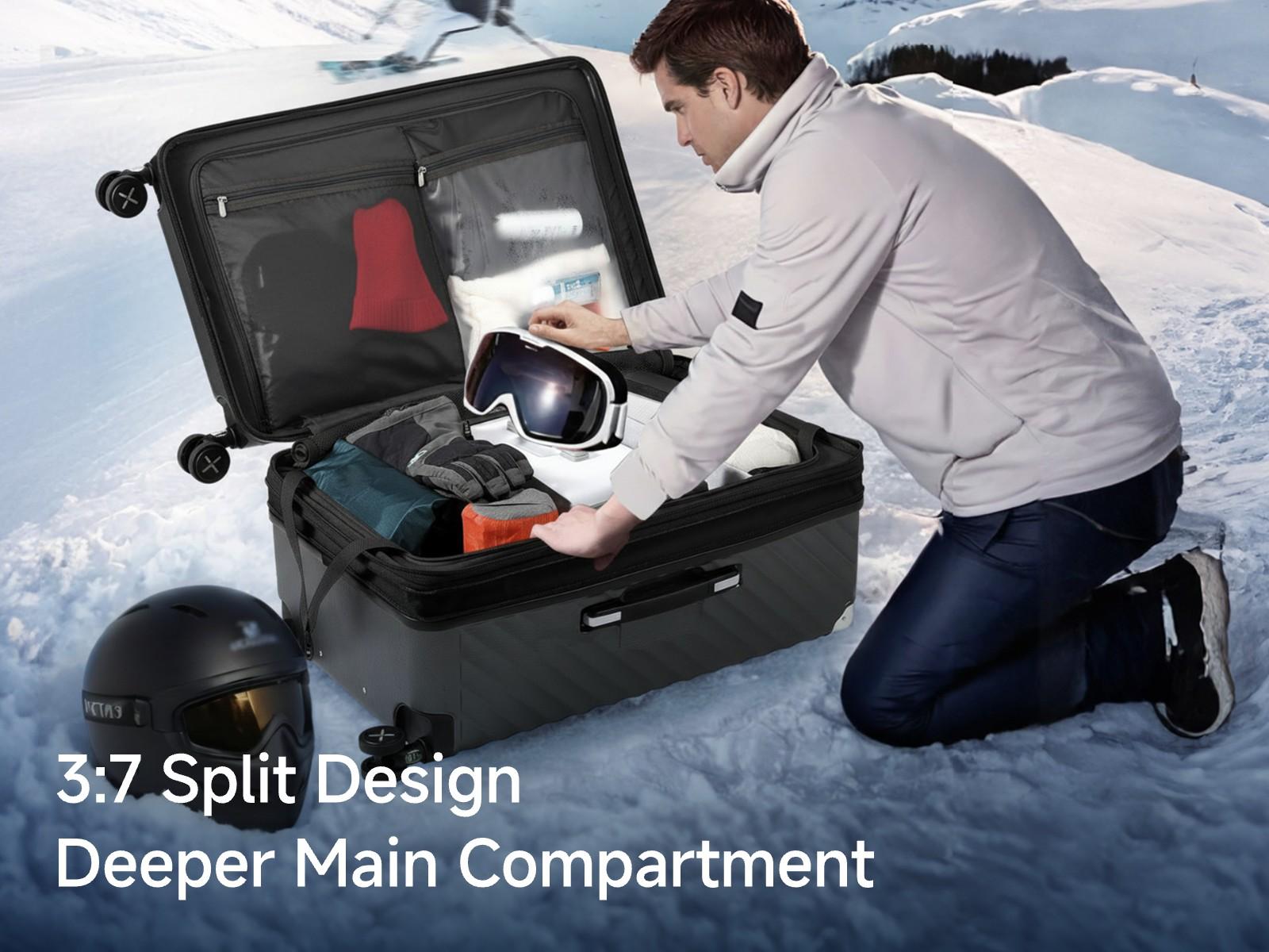 LUGGEX 30 Inch Trunk Luggage, Expandable PC Hard Shell Large Checked Suitcase with Shock - Absorbing Wheels & TSA Lock