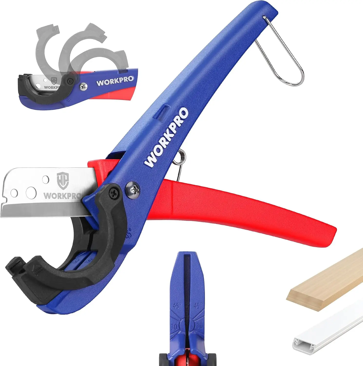 WORKPRO PEX Cutter, 1/8 to 1-5/8-Inch Tubing Cutter with 30° and 45° Angle Cutting