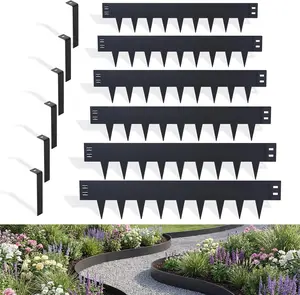 Steel Landscape Edging with Teeth– 40" Metal Edging for Landscaping with Stakes, Hammer-in Metal Landscaping Edging for Yard Pathway & Flower Beds – Lawn Edge for Garden Yard, Pathway, Divider, Lawn Design