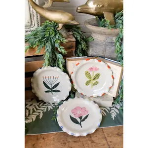 Stoneware Flower Plate
