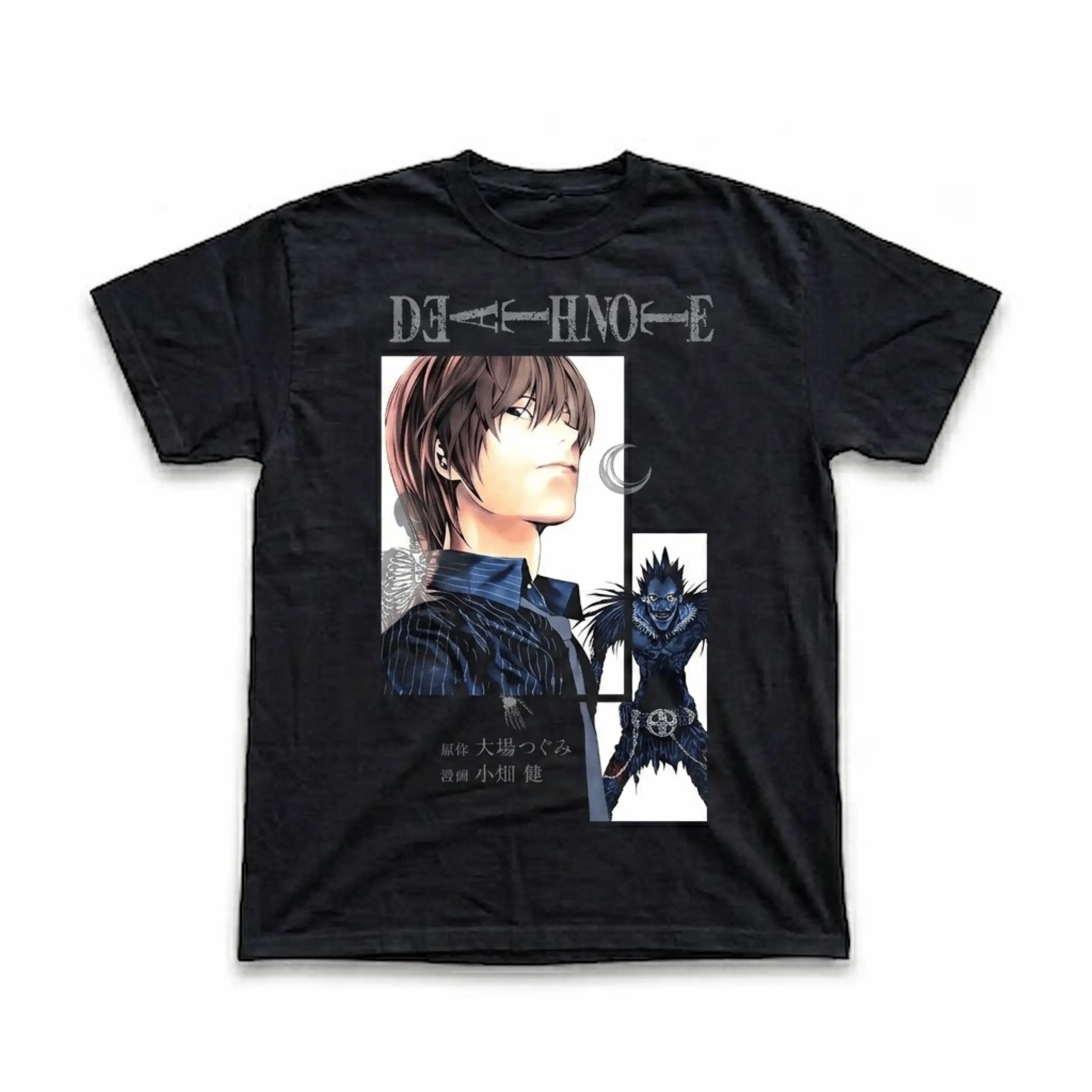 Gildan Men's and Women's T-Shirt, Vintage Death Note Graphic Tee, Death Of Kira T-Shirt, Retro Aesthetic Shirt, Unisex Gift Manga Anime Shirt, Gothic Grunge Y2K Emo Scene Amity Affliction Style Clothes Menswear Womenswear Streetwear