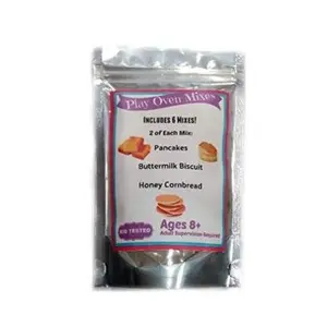 Children's Easy to Bake Oven Mixes Play Toy Real 6 Mix Super Pack Refill Kit Honey Cornbread Buttermilk Biscuits Pancakes Flapjacks Ultimate Set Cooking Baking Supplies Net Wt 4.8 oz DIY Decor