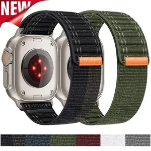 (Strap Only) Wave Pattern Nalon Strap For Apple Watch Band Ultra 2 49mm 45mm 41mm 44mm 42mm 38mm Bracelet For iWatch Series 11 10 9 8 7 6 5 4 3 2 1