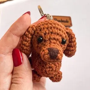 Dachshund Crochet Pattern, Amigurumi Sausage Dog Keychain Pattern, Crochet Mini Animal Keychain Pattern, Dachshund Accessory Do It Yourself