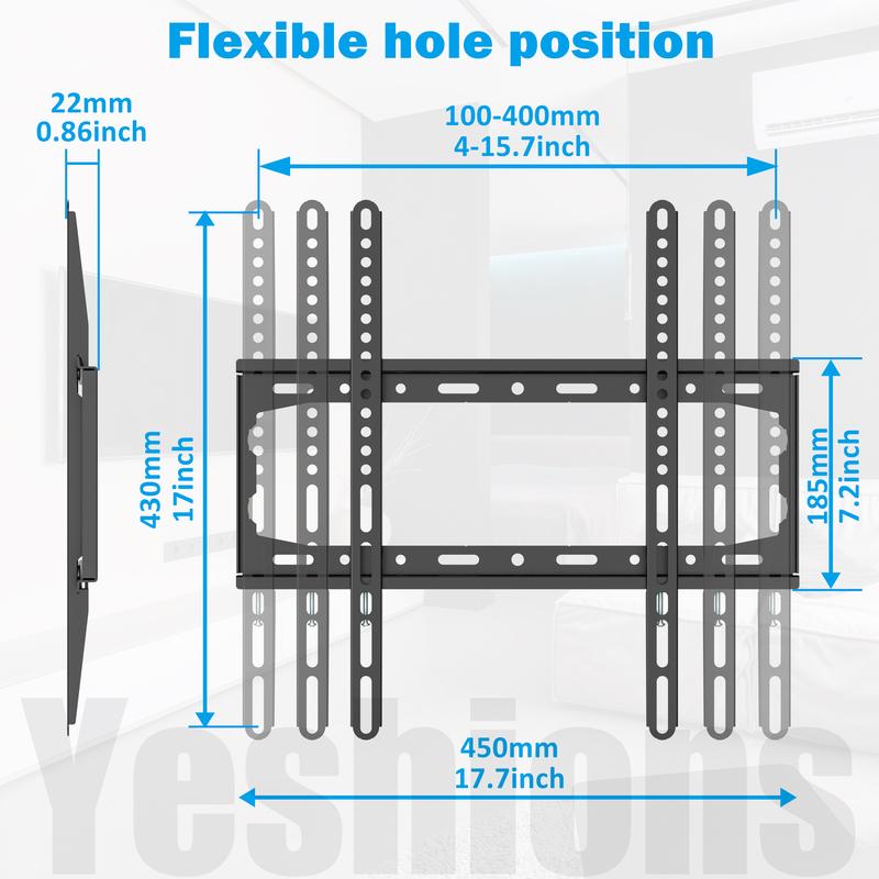 Universal Ultra-Thin Tiltable TV Wall Mount, Fits 14-42 Inch Flat Curved Screens, 25kg/55lbs Load Capacity, Max Vesa 200x200mm, TV Mount Bracket