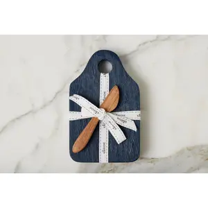 Mini Appetizer Board with Spreader, Small, Navy Blue