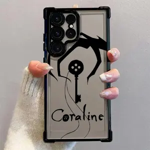 Cartoon C-CoralinesPhone Case Suitable for Samsung Galaxy S26 S25 S24 A57 A37 A07 A26 A36 A55 A35 A06 A16 A05 A14 A24 A34 A54 A15 A05S A25 A04e A04 S23 S22 S21 FE Ultra Plus Edge 4G 5G Anti Fall Transparent Soft Back Cover