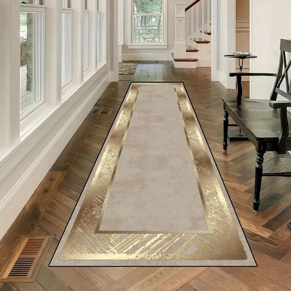 Geometric Pattern Long Hallway Rug, 1 Count Minimalist Soft and Comfortable Decorative Rug, Stain Resistant Floor Mat for Home Living Room Bedroom