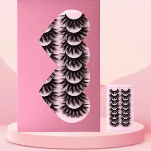 8 Pairs Thick Party False Eyelashes, False Eyelashes Kit, Long Drop off Design, 14mm Eye Tail Extension, Solid Non-Flammable Lash Set