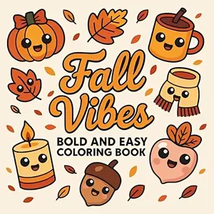 Fall Vibes Bold and Easy Coloring Book: Cute & Cozy Halloween Coloring Pages, Comfy Autumn for All Ages