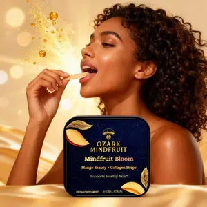 Ozark Mindfruit Bloom Mango Beauty + Collagen Strips 30 Oral Strips Supports Healthy Skin Elasticity & Hydration