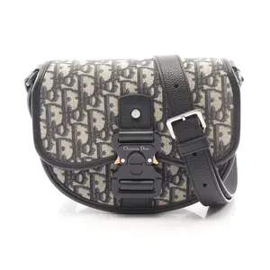 Pre-owned Dior Canvas Shoulder Bags GALLOP Mini Oblique Leather Shoulder Bag