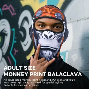 Unisex Fashion Animal Cool Monkey Gorilla Head Cover, Street Style Thin Breathable Balaclava Full Face Sun Protection Mask