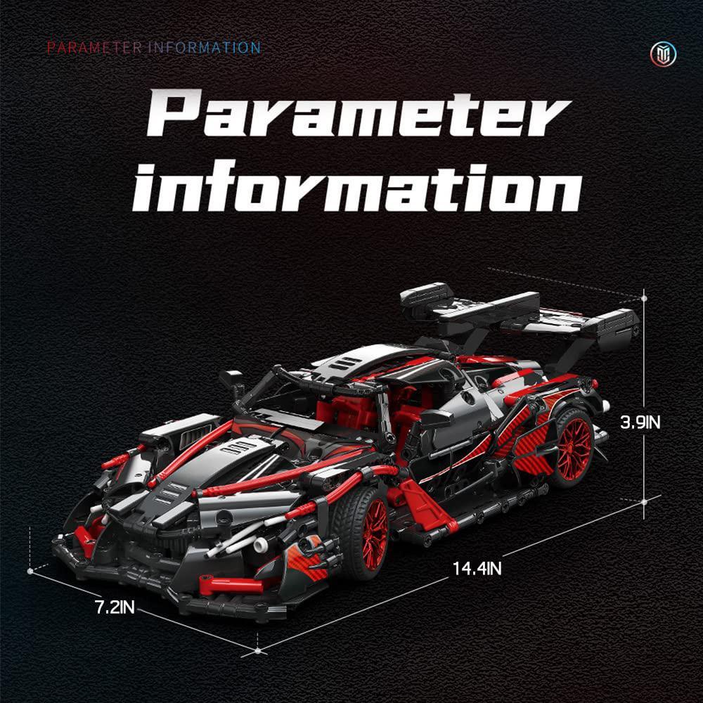 1: 14 car model racing block set DIY toys -1391 pieces adult challenge set, can be used as ornaments