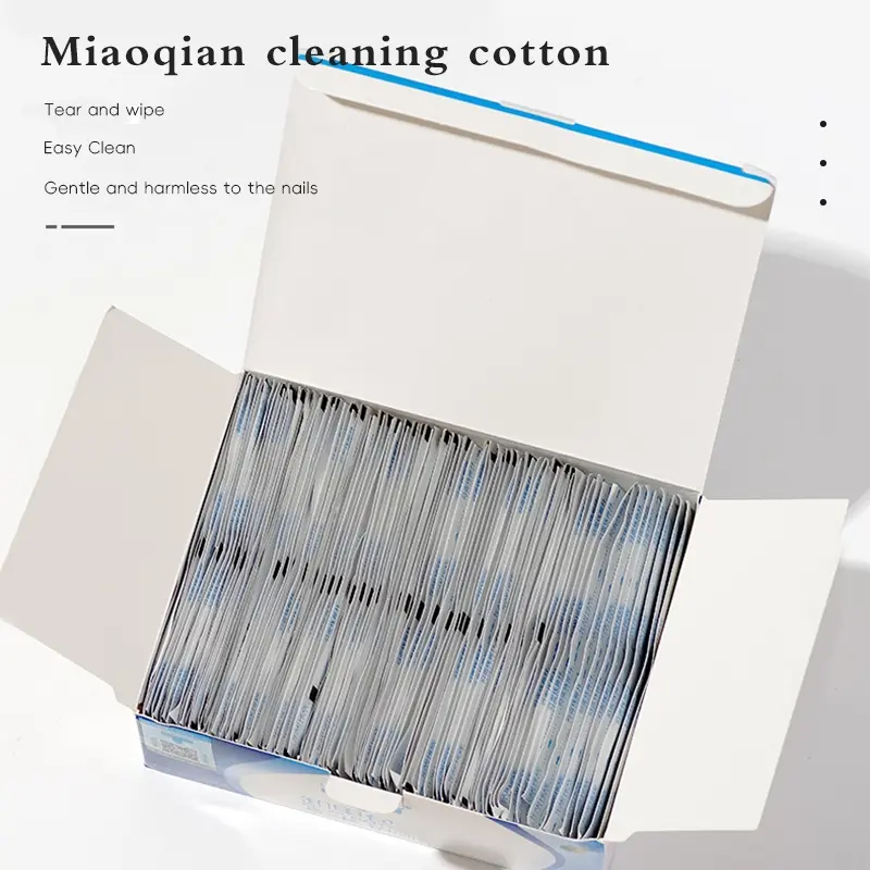100 Pcs Nail Cleaning Wipes, Disposable Dual-Function Cotton Rounds for Gel Polish & Oil Removal, Easy Manicure Clean-Up Tool