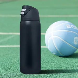 OW-(Polar Night Black) Rusty Steel Insulated Water Bottle with Straw Outdoor Sports Water Bottle, Double-wall Vacuum Outdoor Cycling Water Bottl -32 oz/945 ml, 100% Leak-proof Outdoor Sports Water Bottle-Drinkware Flasks Tumbler Mug