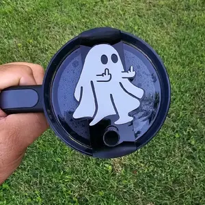 Middle Finger Ghost Stanley Topper Nameplate for H2.0 Tumblers