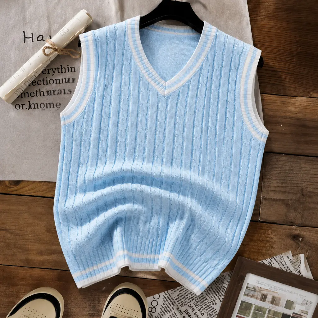 Men's sweater vest, cable knit vest, V-neck sleeveless sweater, lightweight knitwear, back to school outfits for guys, college student fits, syllabus week outfit, high school fashion boys, back to school essentials, preppy style, 5 colors, size XS-XL