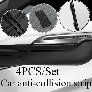4PCS Waterproof Styling Mouldings Soft Rubber Automobiles Protector Anti-collision Car Door Crash Bar Auto Edge Guard Strip For Car