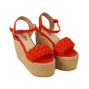 Vero Women's Handmade Jute Platform Sandals with Adjustable Buckle Closure Open Toe Summer Footwear 12 cm Height Comfortable Durable Ankle Shoe