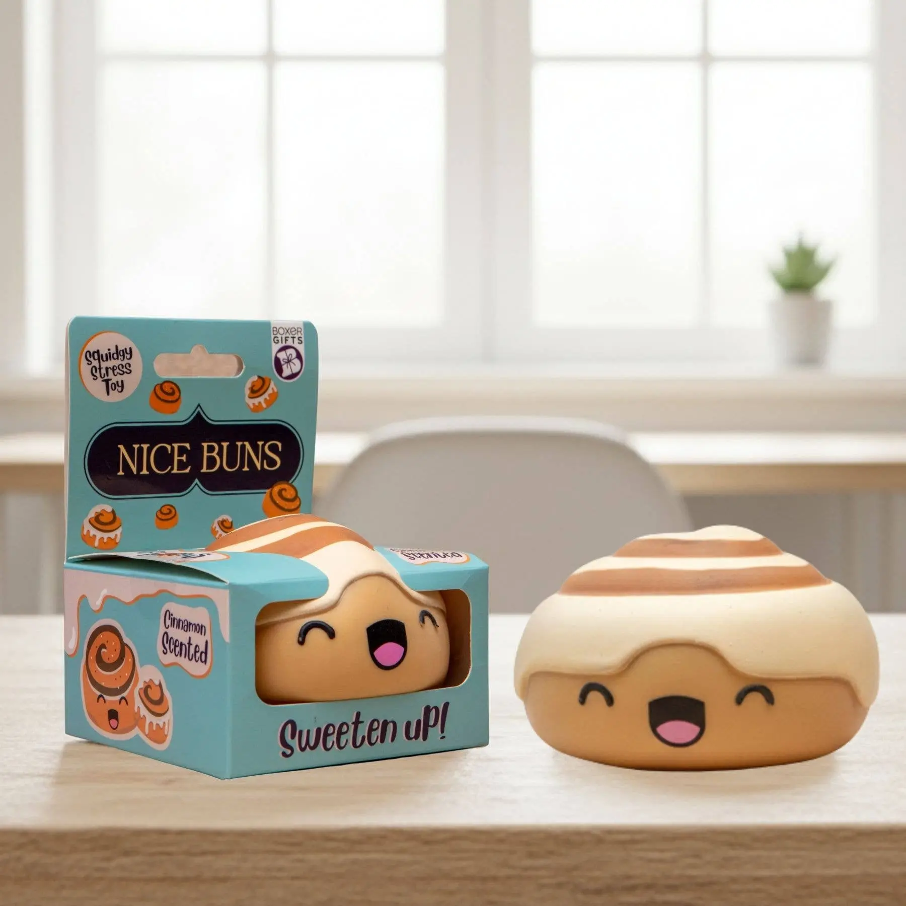 Nice Buns Cinnamon Roll Slow Rising Squishy Stress Ball by Boxer Gifts – Unisex Fidget & Squeeze Toy for 8+ Years, Ideal for Fidgeting