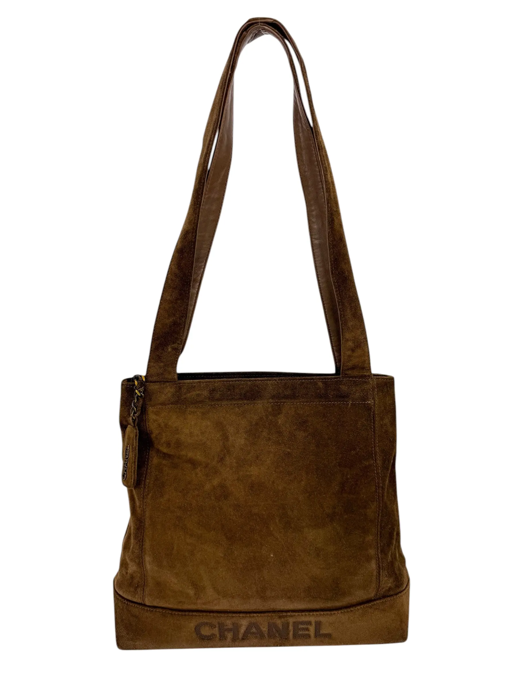 Pre-owned CHANEL Suede Shoulder Bags Vintage Brown Shoulder Tote Bag