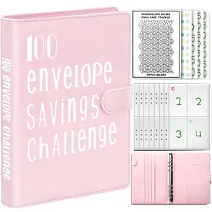 100 Envelopes Money Saving Challenge Binder - A5 Budget Binder with Cash Envelopes, Savings Challenges, and Budget Planner for $5,050, 10,000, 500