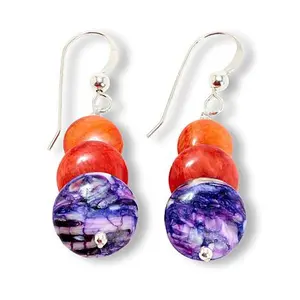 Mine Finds by Jay King Sterling Silver Multicolor Spiny Oyster Shell Drop Earrings