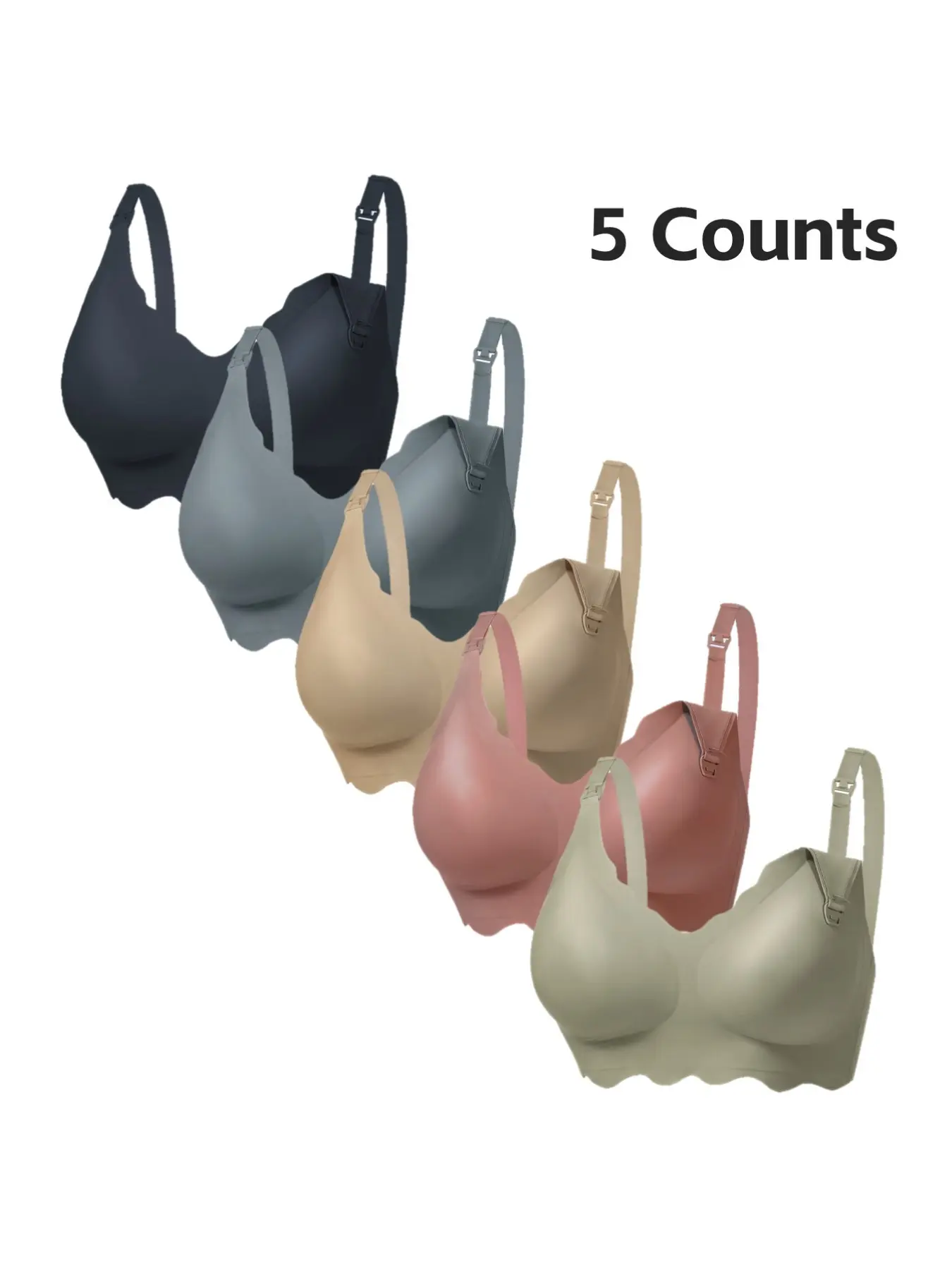 5 pcs Ultra-Elastic Jelly Pregnancy Nursing Bras, Maternity Bras For Breastfeeding, All-Day Skin-Friendly Comfort, Ideal for Expectant Mothers, Soft & Breathable Design