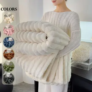 Solid Color Fuzzy Blanket, 1 Count Soft Comfortable Throw Blanket, Lightweight Warm Napping Blanket for Home Office Travel Camping, Soft Cozy Blanket