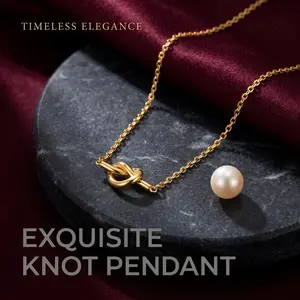 Minimalist Knot Necklace for Women Simple Gold Chain Necklace Elegant Dainty Accessory Trendy Aesthetic Necklace for Daily Wear Luxury Style Gift for Her Adjustable Chain Fashion Necklace Chic Minimal Style Birthday Anniversary Gift USA