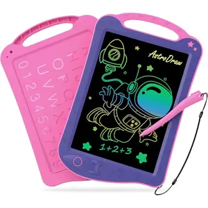 L-ITC014  Astrodraw Drawing Pad Toys, Colorful LCD Writing Tablet for Kids, Doodle Board for Toddlers 3 4 5 6 Years Old, Travel Sensory Space Toy for Boys Girls, Birthday Gift Idea (Purple/Pink) Portable Handy Stylus