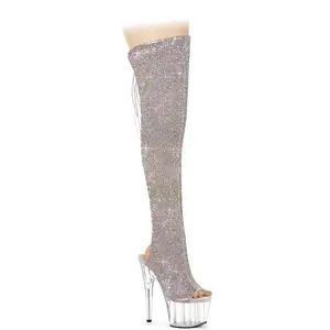 Women’s Silver Thigh High Boots