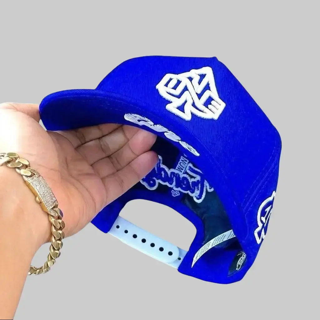 Royal Blue Snapback Hat Embroidered Streetwear Cap with Satin Lining Adjustable Hip Hop Hat for Men Women