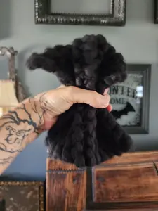 Extra Chunky Knit Hot Pad in Black / Pot Holder Handknit Trivet / OOAK One Of A Kind / Handmade