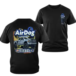 AirDog Fuel Preparator Diesel R Graphic T-shirt, 2 Sides Diesel Truck Performance Logo Artwork with Off Road Pickup Design, Soft Cotton Blend Workwear Tee for Men Women Diesel Fans Gift