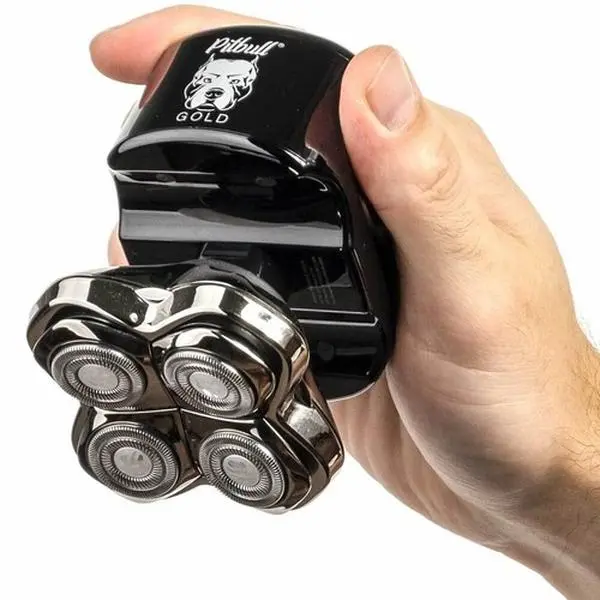 Skull Shaver Pitbull Silver PRO: Electric Head Shaver for Men, Wet & Dry Shaver， Men’s Rechargeable Electric Head & Face Shaver, USB-Charging Antidandruff Grooming Kit, Rechargeable Shaver Kit