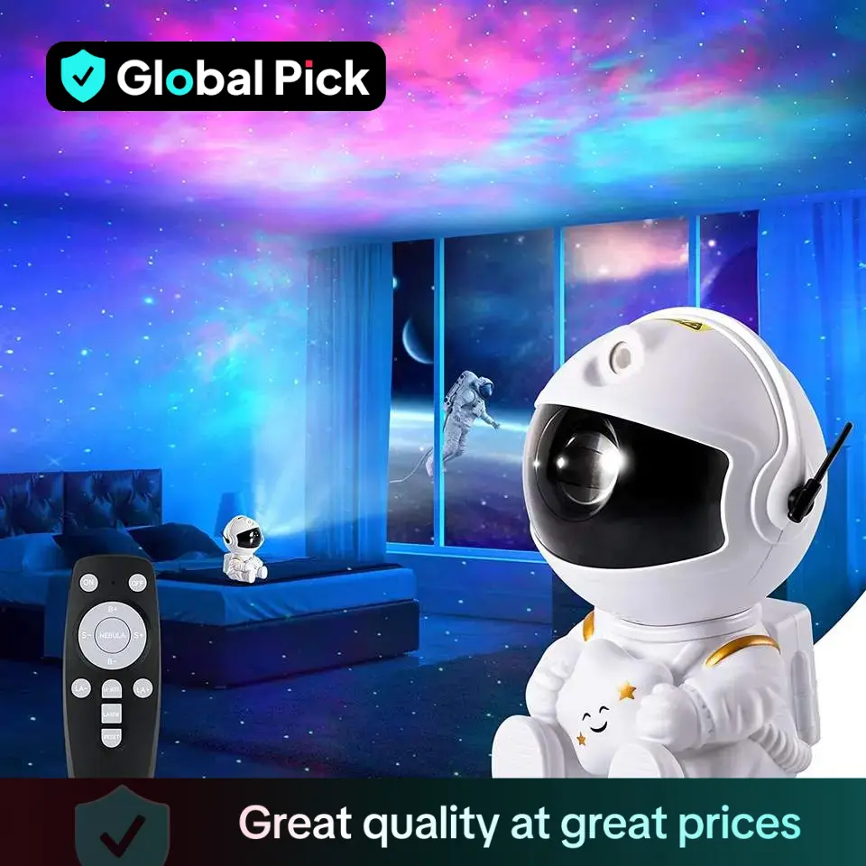 Astronaut Design Star Projector, USB Powered Night Light, Astronaut Space Projector, Starry Nebula Ceiling LED Lamp with Remote Control for Bedroom De