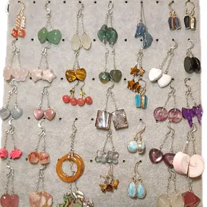 Crystal 925 Silver Hook Dangle Earrings - Various Whimsical Witchy Styles with Unique Designs and Colorful Accents Fun Addition