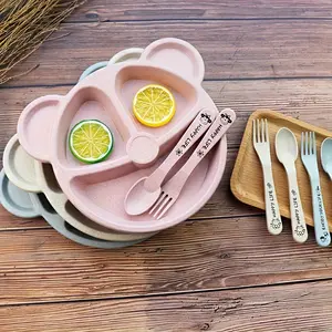 [Interesting |   Kids] New 1 Set Kids Plate Set |   Easily Attract Kids' Attention Increase Eat Interesting |   Designed for Children Tableware