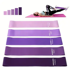 5-Piece Fitness Resistance Bands Set, Tpe Material Leg & Butt Slimming Exercise Equipment, Colorful Elastic Yoga Straps for Home Workout Essentials