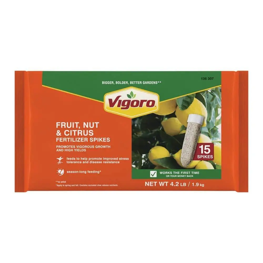 Nut & Citrus Fertilizer Spikes 4.2 lb. (16-4-8) 15 Count for Higher Yields, Ideal for Gardening