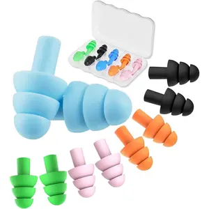 5 Pairs Soft Silicone Earplugs for Sleeping, Noise Cancelling Ear Plugs for Swimming, Snoring, Concerts, Travel, Work, Study, Reusable Waterproof Hearing Protection for Adults
