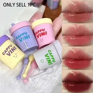 Cappuvini Solid Lip Gloss, Moisturizing Hydrating Matte Finish, Bean Sand Color, Student Friendly, Korean Style, Affordable Daily Use