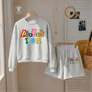 Women's 2-Piece Color Block Graphic Loungewear Set - Light, Minimalist, Soft, Breathable Long Sleeve Pullover Top & Drawstring Shorts, Casual Cute Outfit for Daily Wear, Beach, Spring Fall