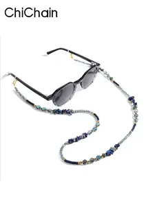 Fashionable Soft Clay Stone Eyeglass Chain, Elegant Crystal Eyewear Strap, Stylish Neck Pendant Lanyard, 1 Piece Set