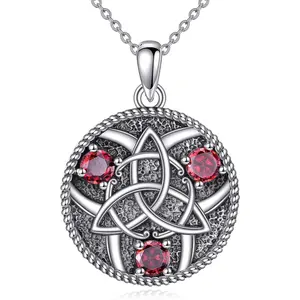 925 Original Pentagram/Trigram/Star of David Necklace Sterling Silver Witch Abalone Pendant Pagan Witchcraft Jewelry Women