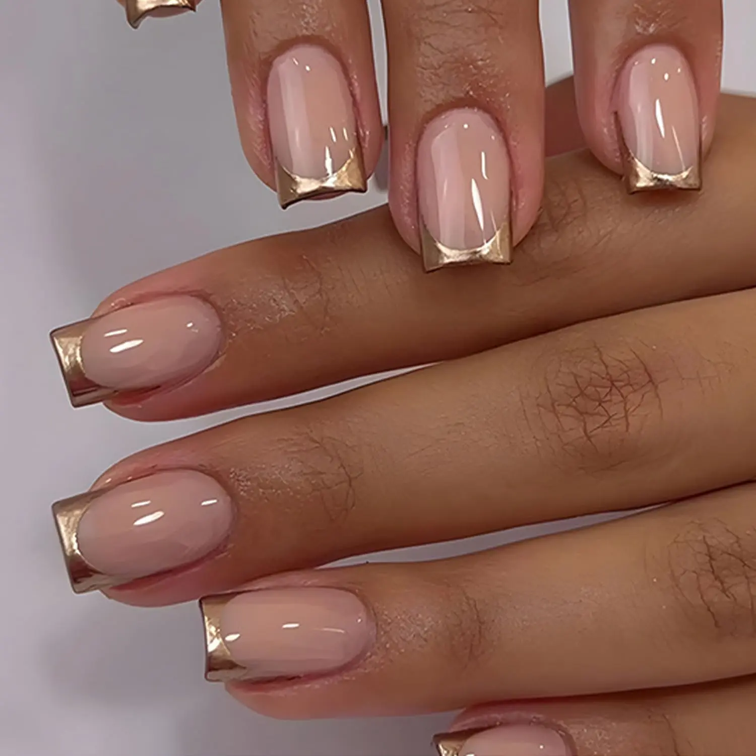 French Tip Fake Nails-21